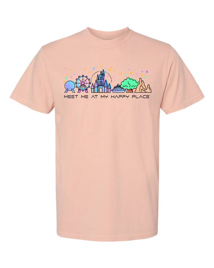 Font view of the Disney Icons shirt in vibrant colors.