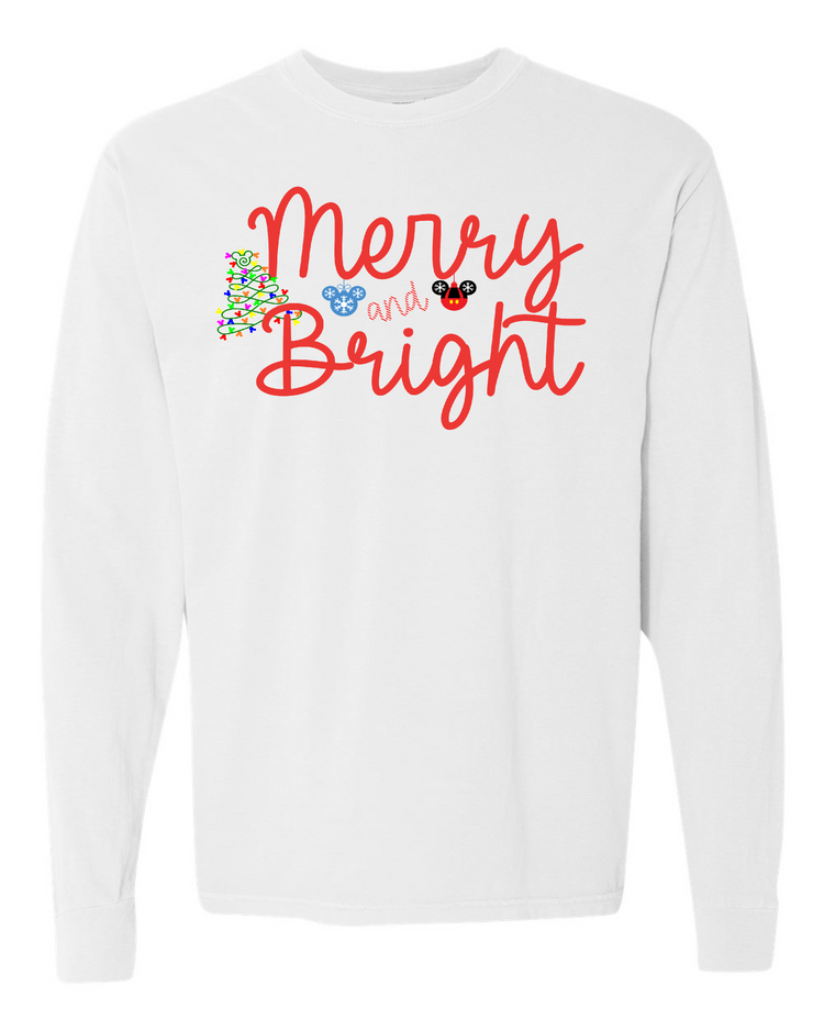 Merry & Bright Disney-Inspired Christmas Long Sleeve Tee