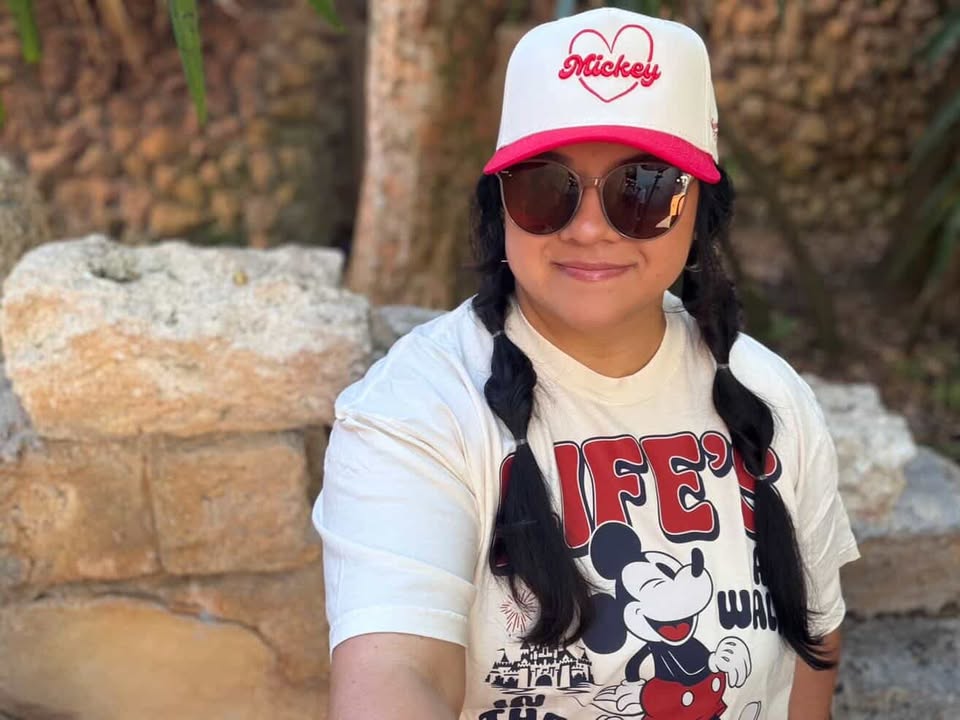 Main Street Collective Hiya Pal tee, worn on a sunny day at the park