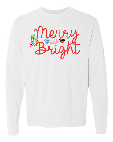 Merry & Bright Disney-Inspired Christmas Long Sleeve Tee