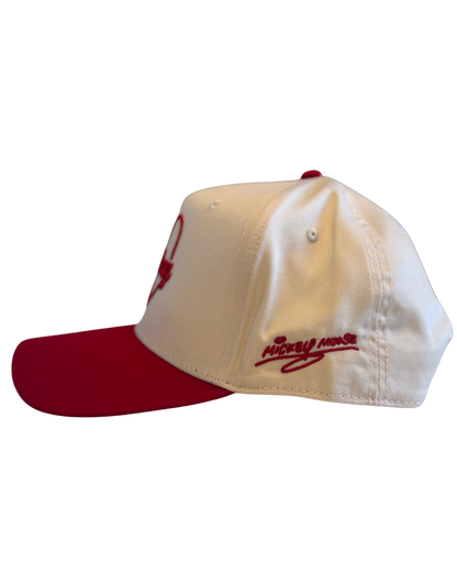 Close-up detail of Mickey heart embroidery